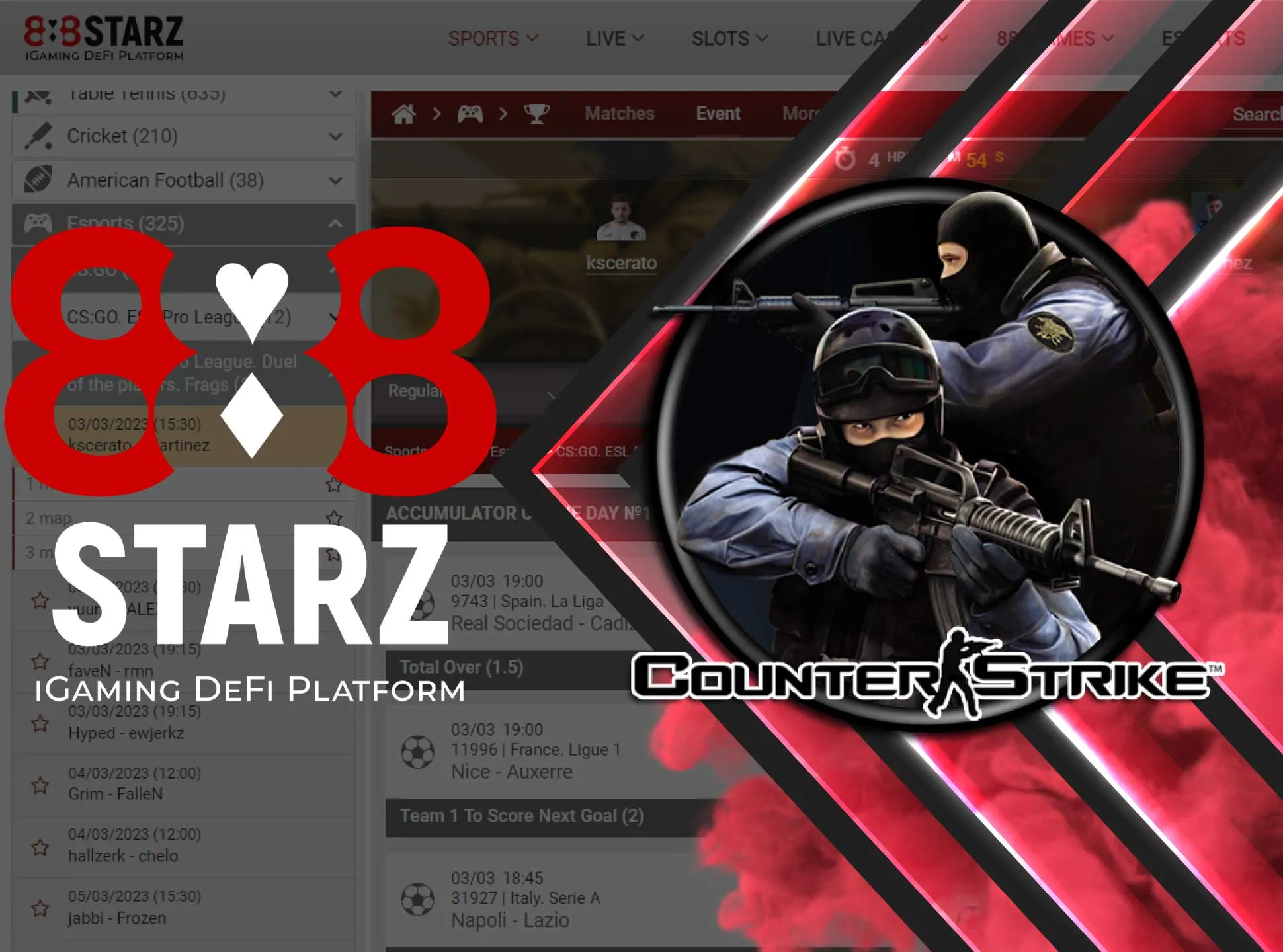 888starz ওয়েবসাইটে CS:GO ম্যাচগুলি দেখুন এবং এটিতে একটি বাজি রাখুন৷