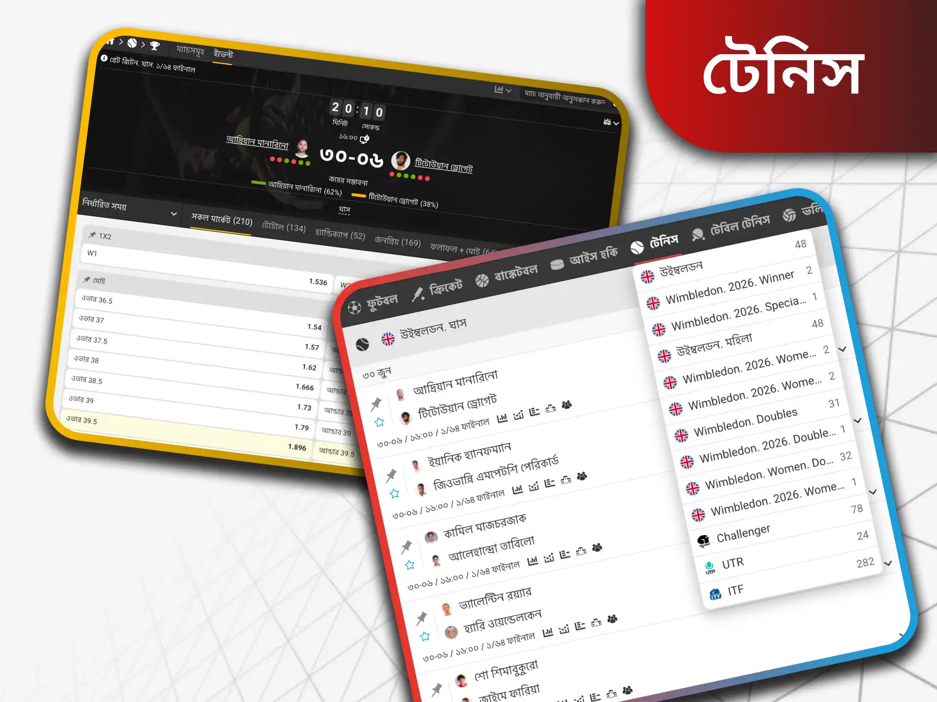 জয়ের জন্য সর্বোচ্চ প্রতিকূলতার সাথে টেনিসে বাজি ধরতে আপনাকে খেলোয়াড়দের বিশ্লেষণে গভীর করতে হবে ' ক্ষমতা।